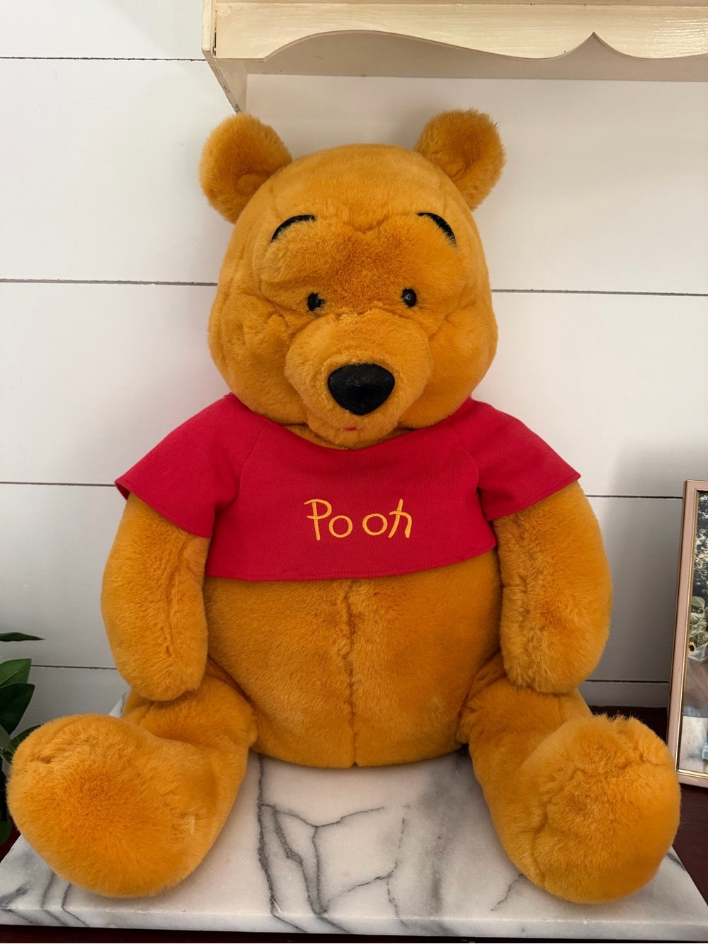 VTG XL 24” Disney Honey-Brown Pooh Plush with Red Shirt